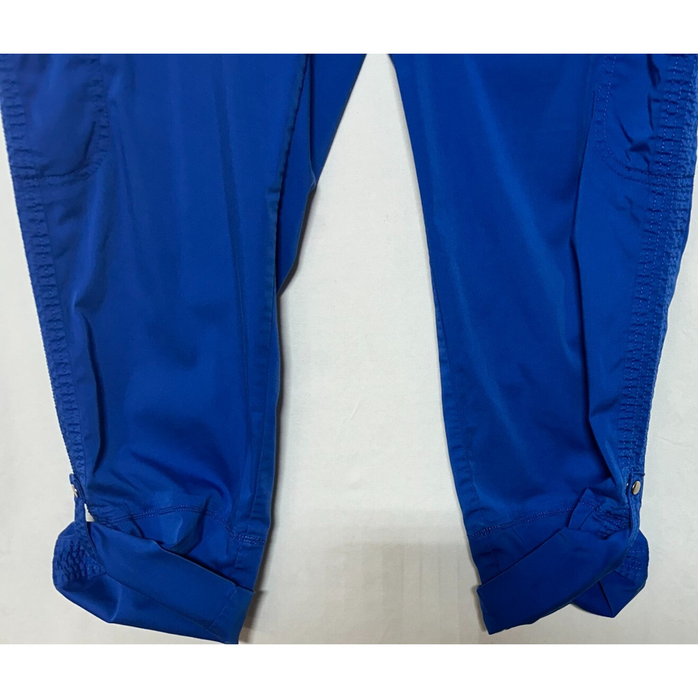 Chicos Pants Womens Large 14 2.5 Blue Cargo Actual 35X27 Crop Roll Up Hi‎ Rise - Picture 5 of 11